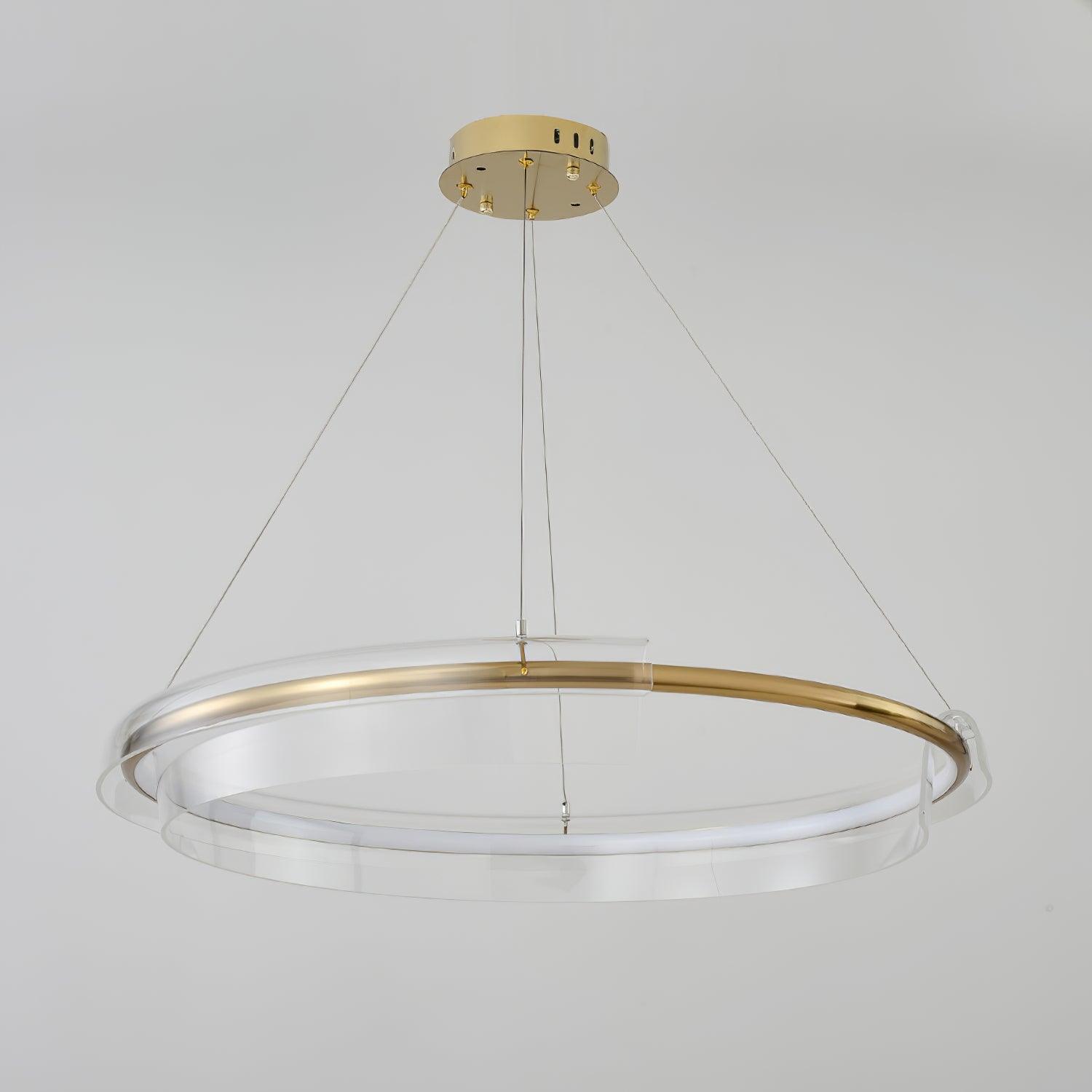 Solstice Hand Poured Art Glass LED Chandelier Modern Gold Pendant Light Fixture