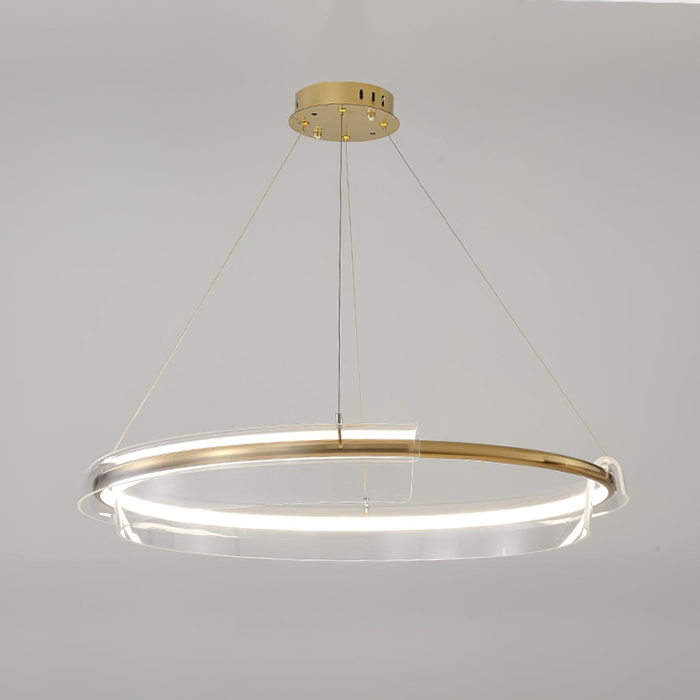 Solstice Hand Poured Art Glass LED Chandelier Modern Gold Pendant Light Fixture