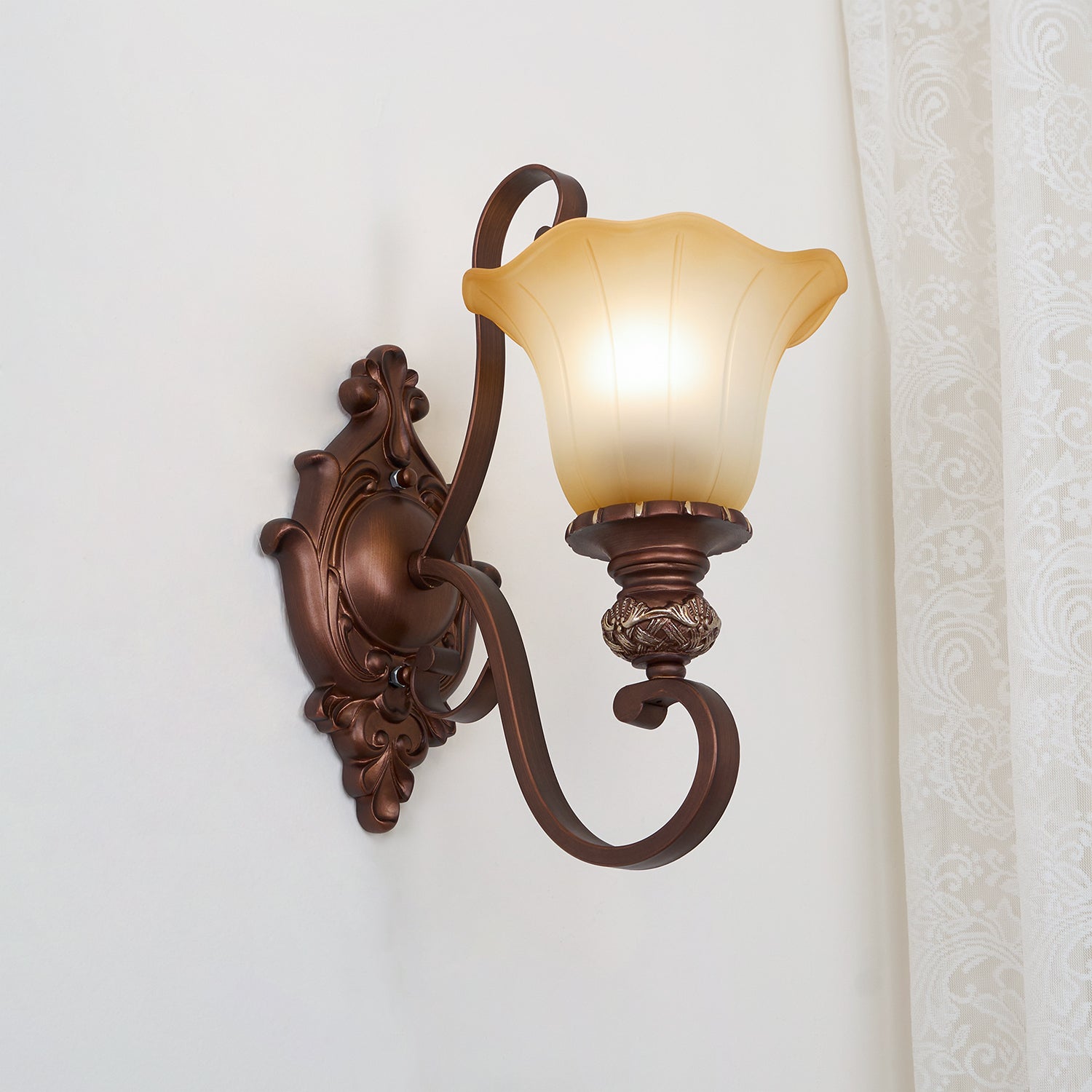 Sonoma Valley Vintage Glass Wall Lamp Brushed Copper Indoor Sconce Lighting