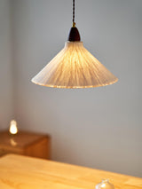 Soren Japanese Style Handmade Rice Paper Pendant Light with Minimalist Wood Accents