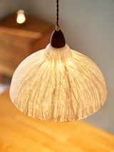Soren Japanese Style Handmade Rice Paper Pendant Light with Minimalist Wood Accents