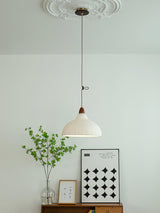 Soren Japanese Style Handmade Rice Paper Pendant Light with Minimalist Wood Accents