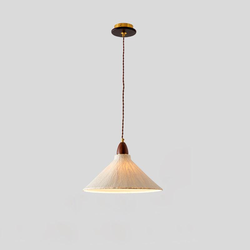 Soren Japanese Style Handmade Rice Paper Pendant Light with Minimalist Wood Accents