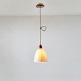 Soren Japanese Style Handmade Rice Paper Pendant Light with Minimalist Wood Accents