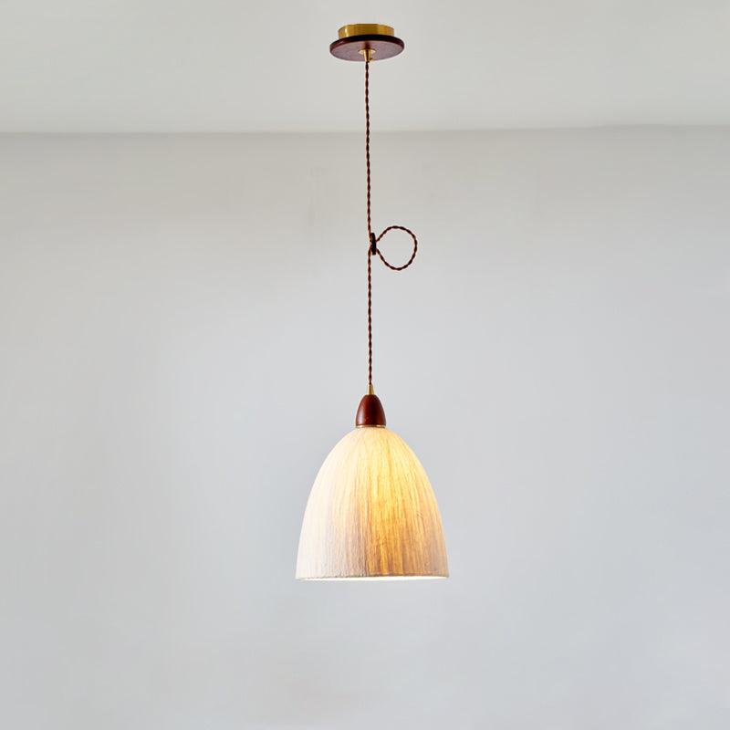 Soren Japanese Style Handmade Rice Paper Pendant Light with Minimalist Wood Accents