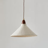 Soren Japanese Style Handmade Rice Paper Pendant Light with Minimalist Wood Accents