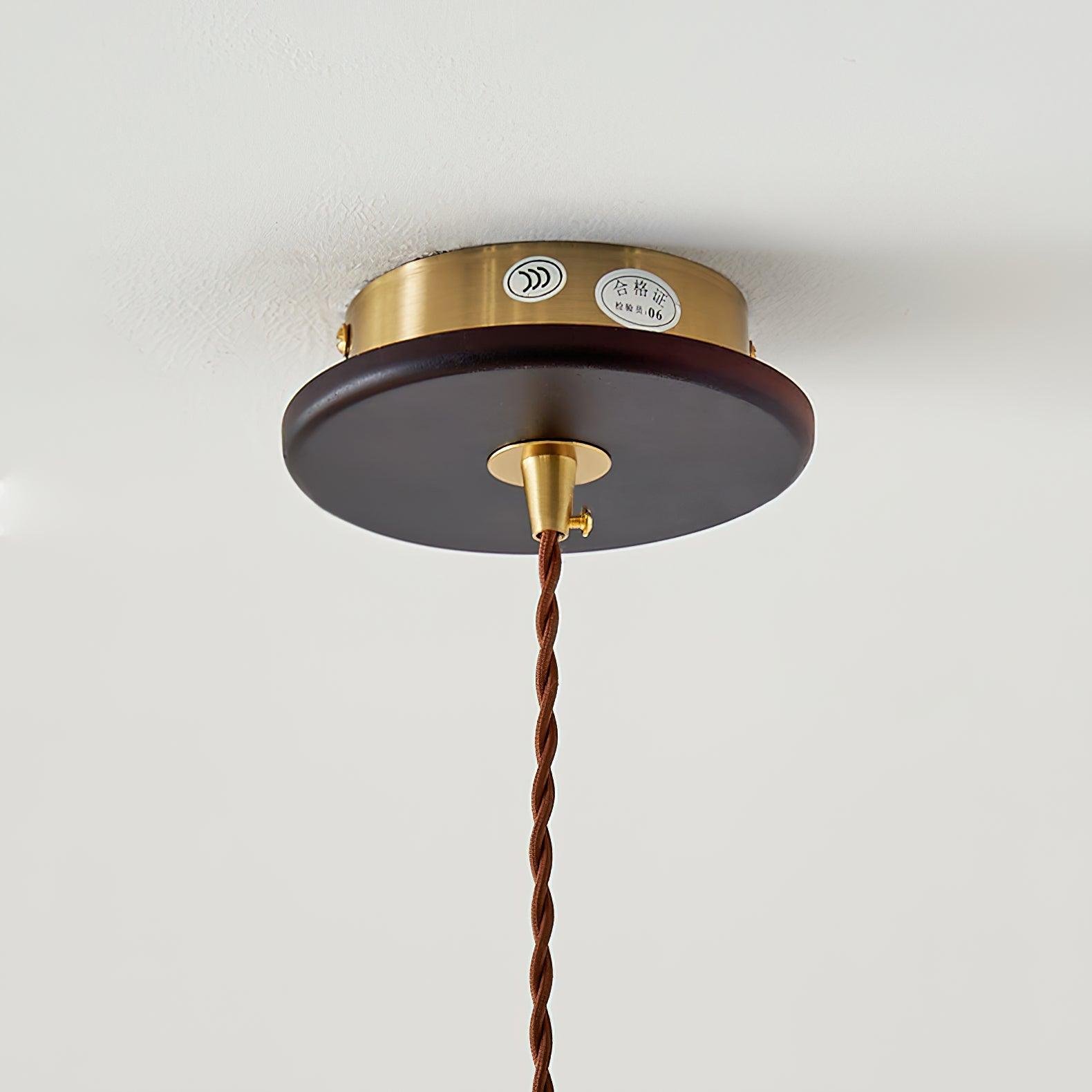 Soren Japanese Style Handmade Rice Paper Pendant Light with Minimalist Wood Accents