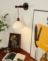 Soren Walnut Wood and Rice Paper Wall Sconce Japanese Minimalist Indoor Light Fixture