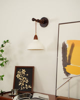 Soren Walnut Wood and Rice Paper Wall Sconce Japanese Minimalist Indoor Light Fixture