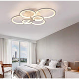 Modern Geometric Overlapping Ring LED Semi Flush Mount Ceiling Light for Living Room