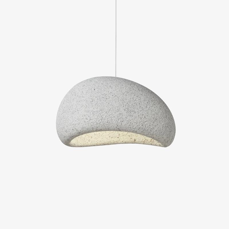 Speckled Moon Pendant Light Japanese Style Organic Resin Hanging Lamp for Modern Interiors