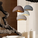 Speckled Moon Pendant Light Japanese Style Organic Resin Hanging Lamp for Modern Interiors