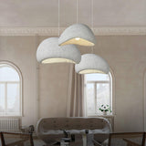 Speckled Moon Pendant Light Japanese Style Organic Resin Hanging Lamp for Modern Interiors