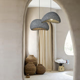 Speckled Moon Pendant Light Japanese Style Organic Resin Hanging Lamp for Modern Interiors