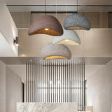 Speckled Moon Pendant Light Japanese Style Organic Resin Hanging Lamp for Modern Interiors