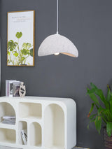 Speckled Moon Pendant Light Japanese Style Organic Resin Hanging Lamp for Modern Interiors
