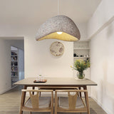 Speckled Moon Pendant Light Japanese Style Organic Resin Hanging Lamp for Modern Interiors
