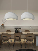 Speckled Moon Pendant Light Japanese Style Organic Resin Hanging Lamp for Modern Interiors