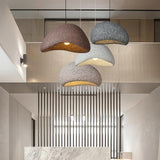 Speckled Moon Pendant Light Japanese Style Organic Resin Hanging Lamp for Modern Interiors