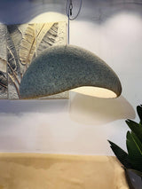 Speckled Moon Pendant Light Japanese Style Organic Resin Hanging Lamp for Modern Interiors