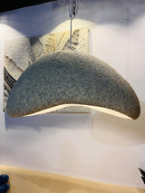 Speckled Moon Pendant Light Japanese Style Organic Resin Hanging Lamp for Modern Interiors