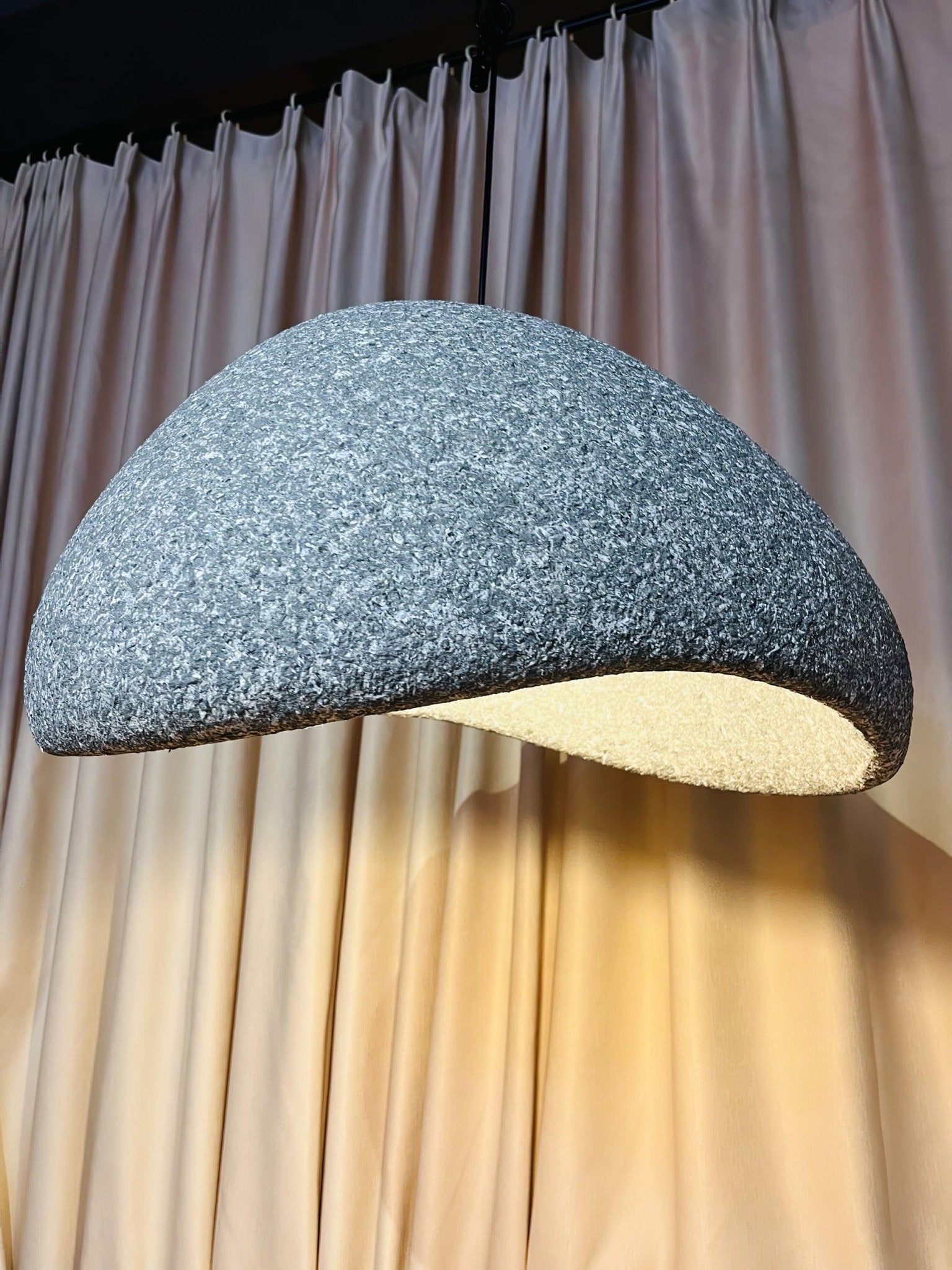 Speckled Moon Pendant Light Japanese Style Organic Resin Hanging Lamp for Modern Interiors