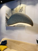 Speckled Moon Pendant Light Japanese Style Organic Resin Hanging Lamp for Modern Interiors