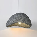 Speckled Moon Pendant Light Japanese Style Organic Resin Hanging Lamp for Modern Interiors
