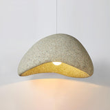 Speckled Moon Pendant Light Japanese Style Organic Resin Hanging Lamp for Modern Interiors