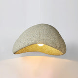 Speckled Moon Pendant Light Japanese Style Organic Resin Hanging Lamp for Modern Interiors