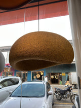 Speckled Moon Pendant Light Japanese Style Organic Resin Hanging Lamp for Modern Interiors