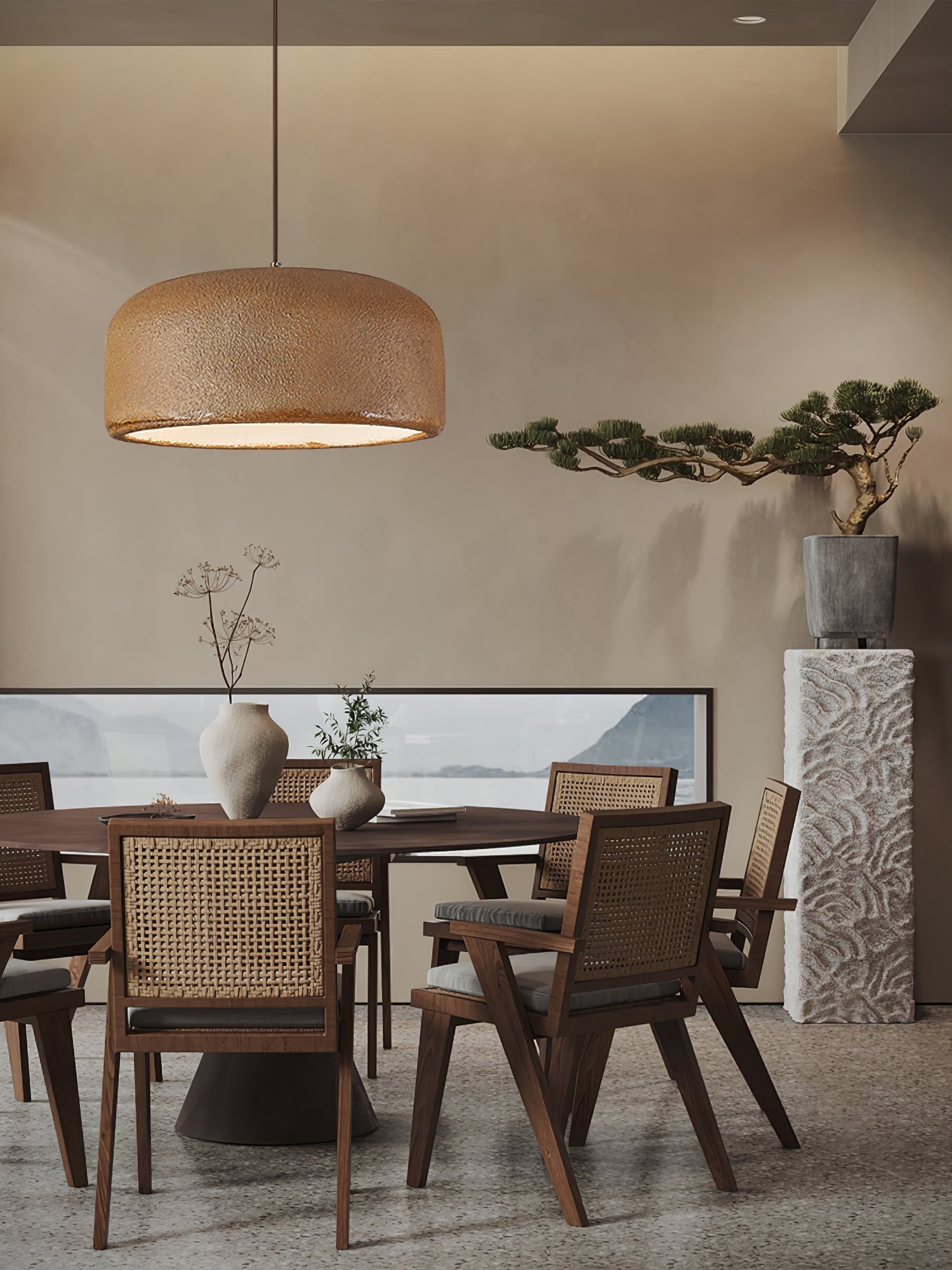 Spherical Cloud Resin Dome Pendant Lamp Architectural Organic Hanging Light for Interiors