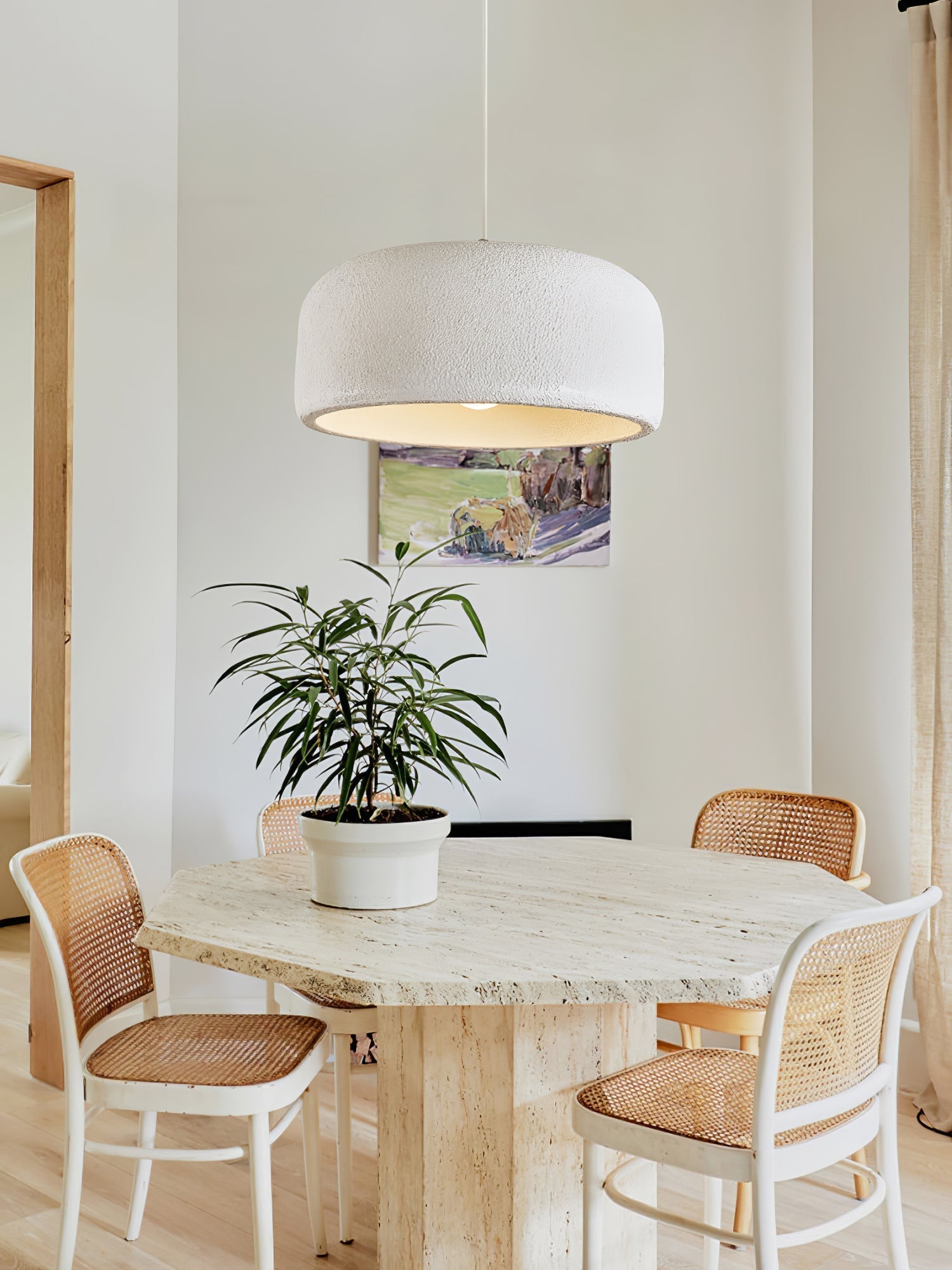 Spherical Cloud Resin Dome Pendant Lamp Architectural Organic Hanging Light for Interiors