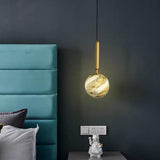 Spherical Distressed Metal and Acrylic Globe Pendant Light LED Lantern for Hallways and Entryways