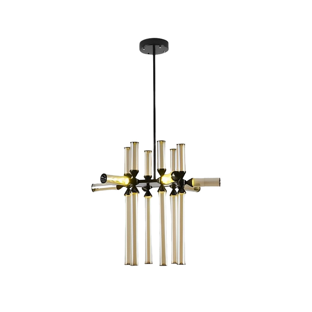 Spliced Glass Tube LED Pendant Light Minimalist Nordic Chandelier for Modern Homes