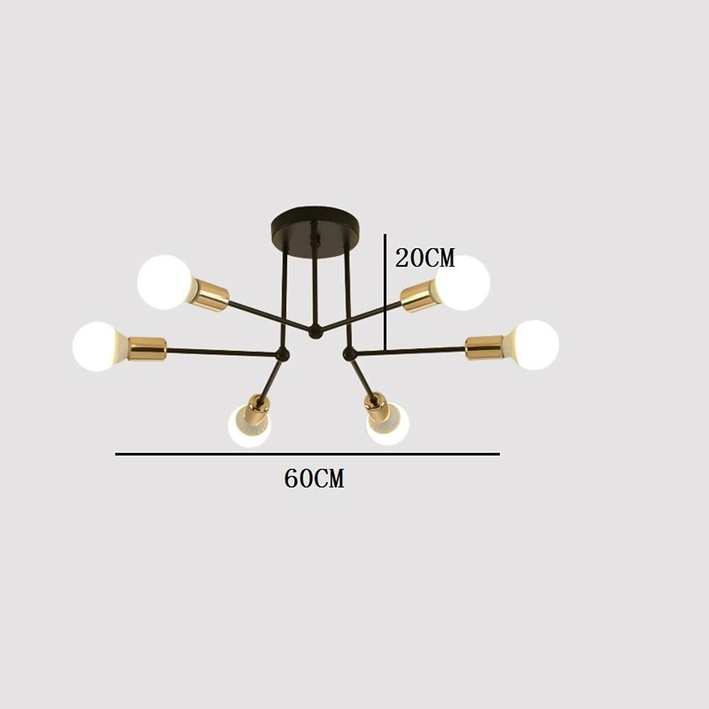 Modern 6 Light Flush Mount Ceiling Light Fixture Metal Nordic Chandelier for Living Room Bedroom