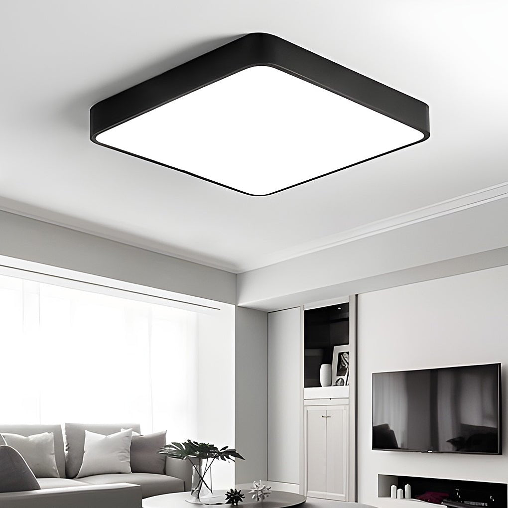Modern Ultra Thin Square LED Flush Mount Ceiling Lamp for Bedroom and Kids Room
