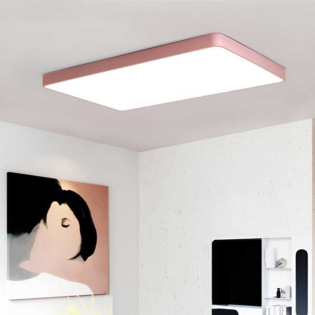 Modern Ultra Thin Square LED Flush Mount Ceiling Lamp for Bedroom and Kids Room
