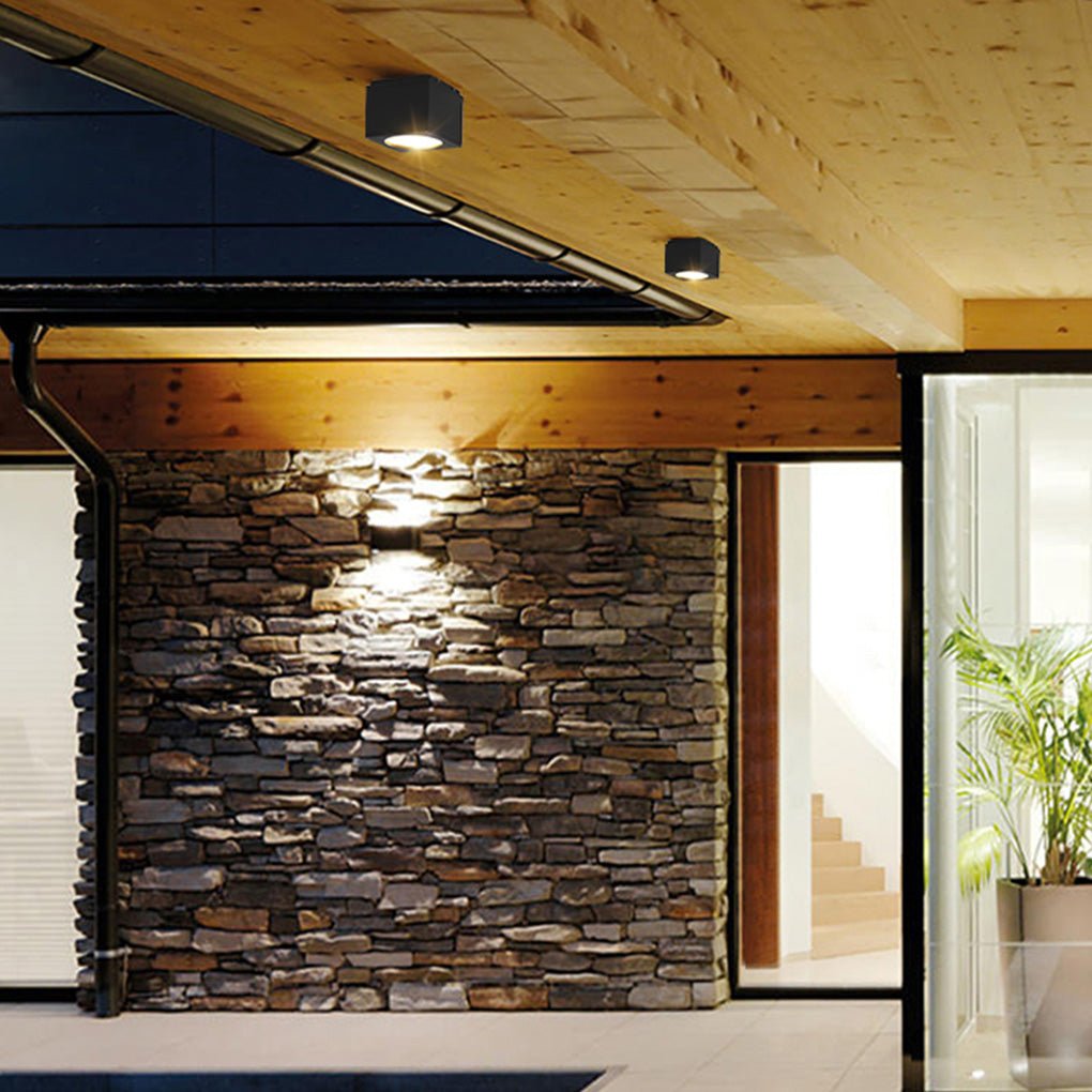 Modern Square LED Waterproof Flush Mount Downlight for Balcony Hallway and Indoor Outdoor Use