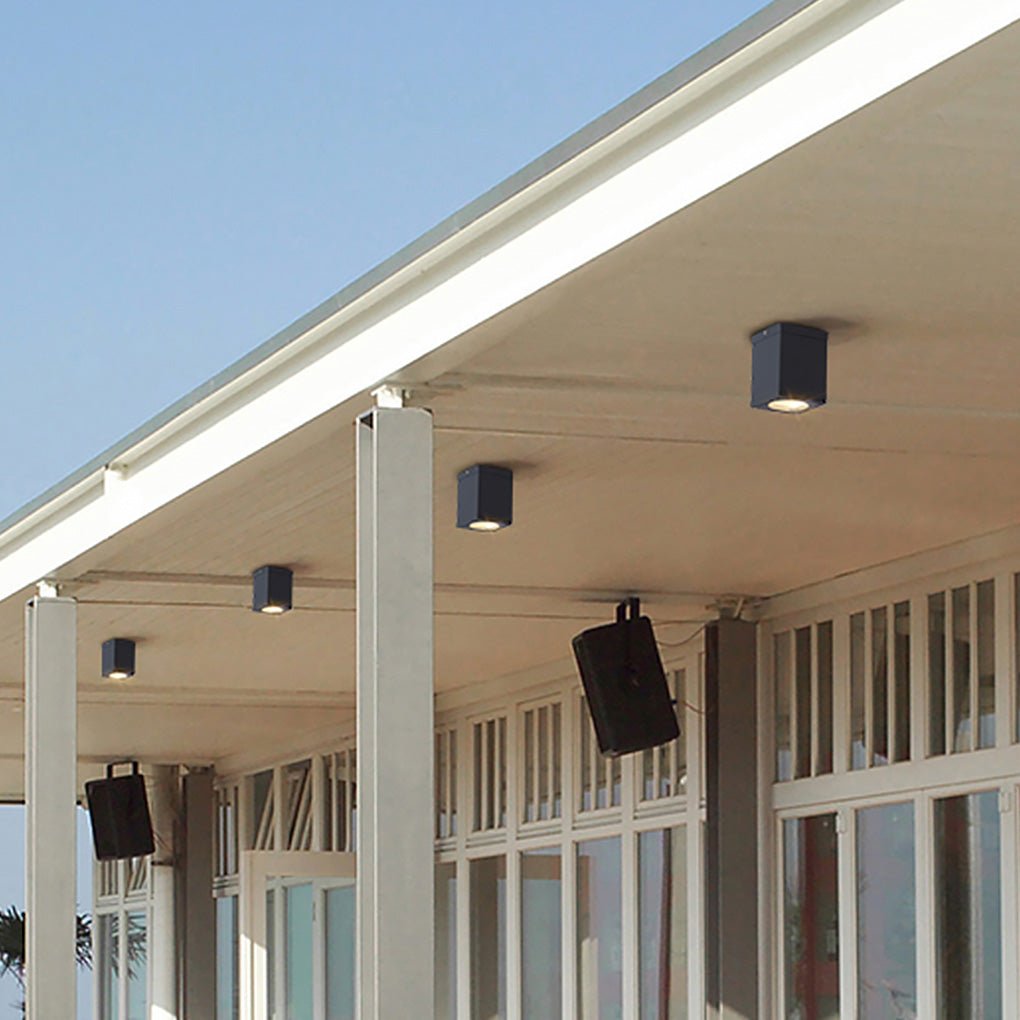 Modern Square LED Waterproof Flush Mount Downlight for Balcony Hallway and Indoor Outdoor Use
