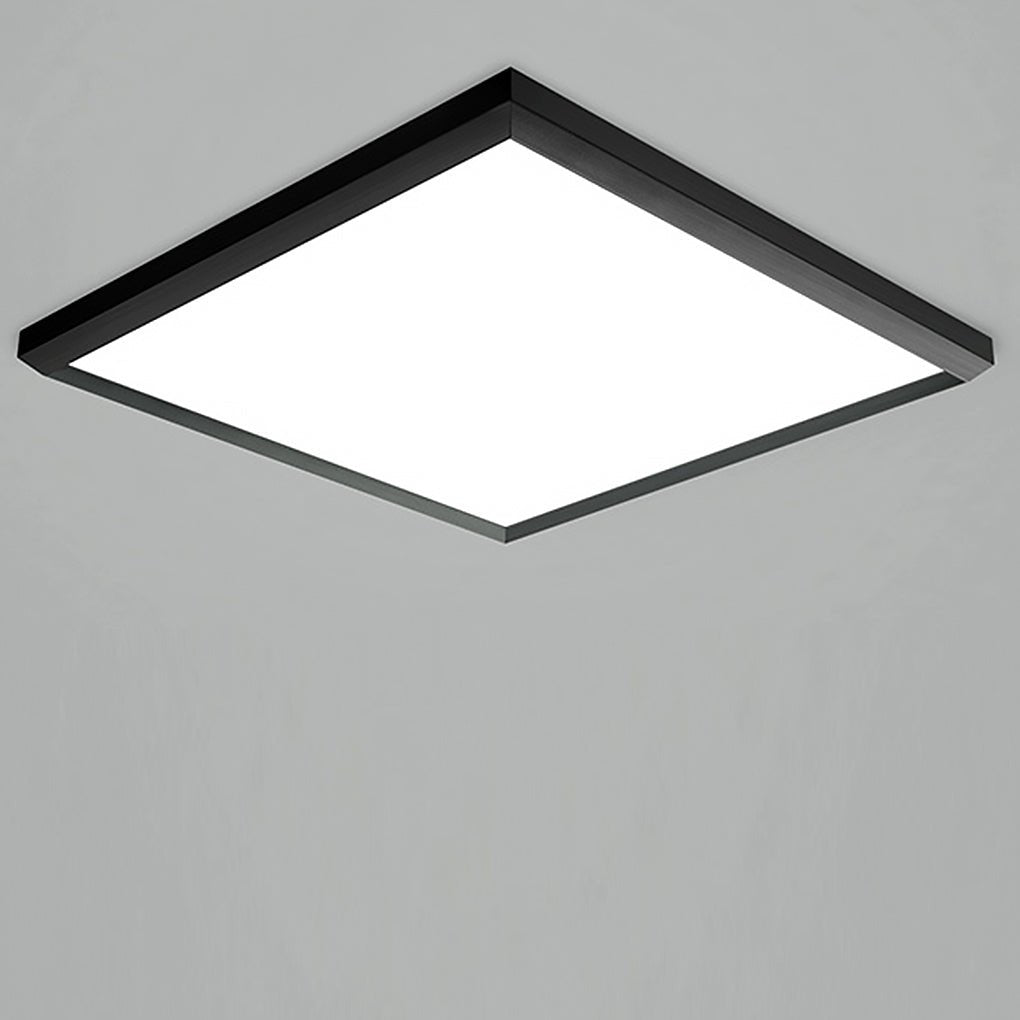 Modern Brown Square Flush Mount LED Ceiling Light Dimmable Geometric Lighting with Remote