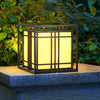 Square Modern Outdoor Pillar Light Waterproof LED Post Cap Lamp with Marble Finish