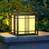 Square Modern Outdoor Pillar Light Waterproof LED Post Cap Lamp with Marble Finish