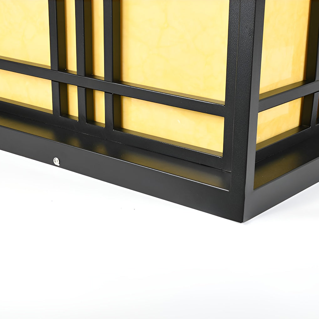 Square Modern Outdoor Pillar Light Waterproof LED Post Cap Lamp with Marble Finish