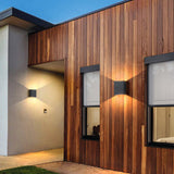 Square Modern Waterproof LED Outdoor Up and Down Wall Sconce Light for Exterior Porch and Garden