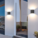 Square Modern Waterproof LED Outdoor Up and Down Wall Sconce Light for Exterior Porch and Garden