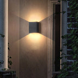 Square Modern Waterproof LED Outdoor Up and Down Wall Sconce Light for Exterior Porch and Garden