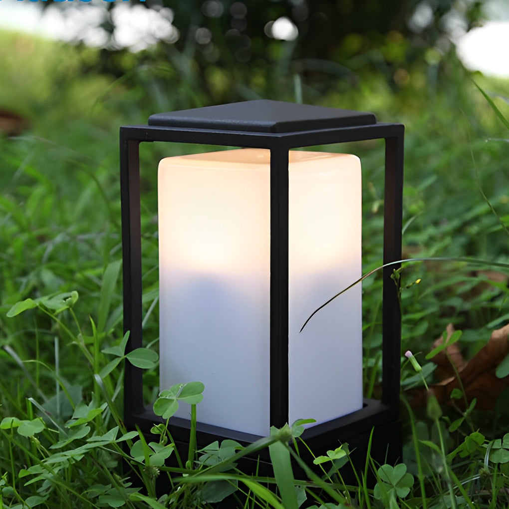 Square Outdoor LED Pathway and Deck Post Light Modern Waterproof Garden Lawn Lamp