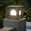 Square Outdoor Solar Column Lights Waterproof Black LED Fence Post Lighting for Garden Villa