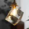 Square Transparent Glass Modern Pendant Lighting for Kitchen Island and Bedroom
